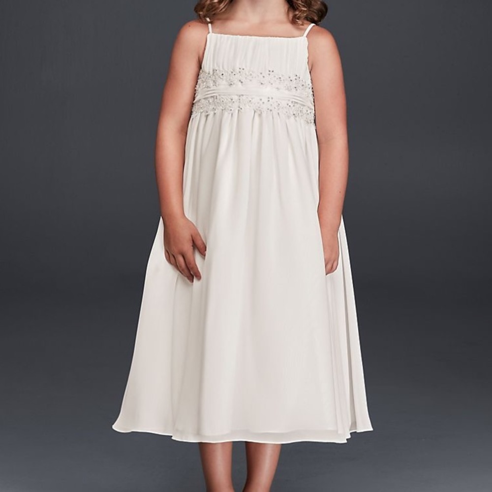 Chiffon Tea length flower girl dress